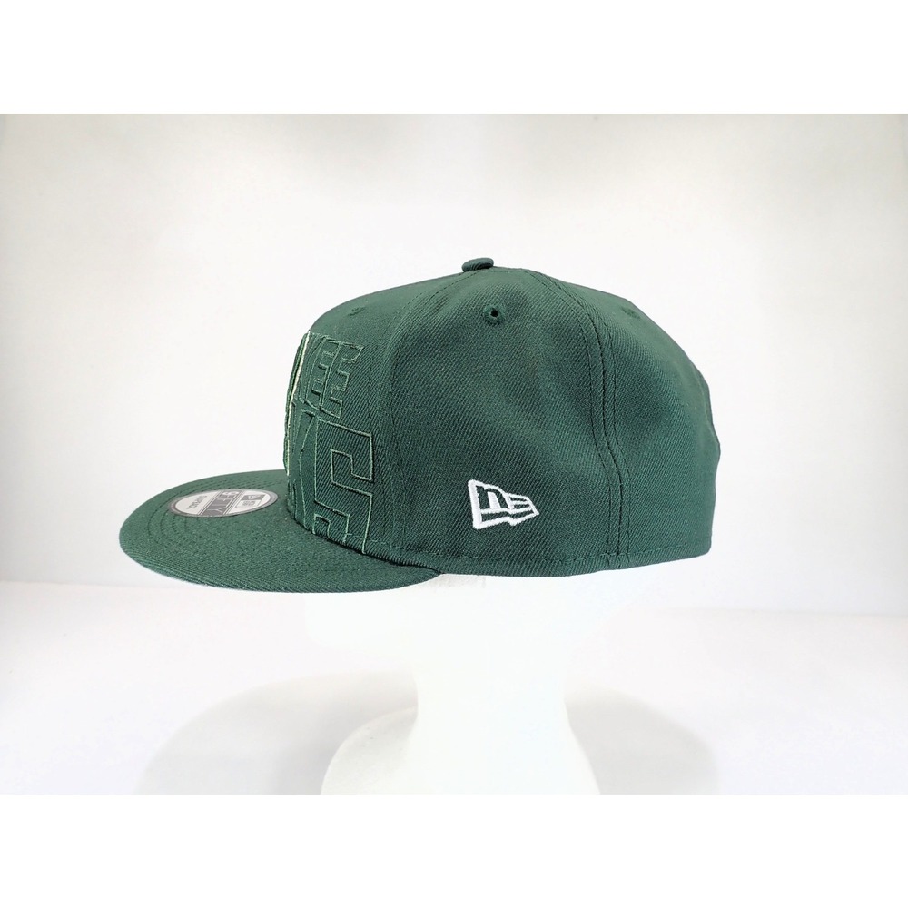 New Era 9FIFTY Milwaukee Bucks NBA Draft Snapback Hat Green Flat Bill - Picture 3 of 9